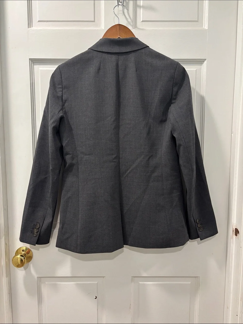 J.CREW 365 Parke Blazer Italian Stretch Wool J5383 One Button Jacket Gray Size 0